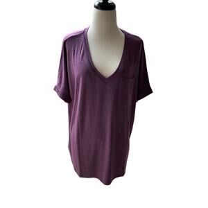 Grape/Berry Short Sleeve V-Neck T-Shirt Top Size XXL